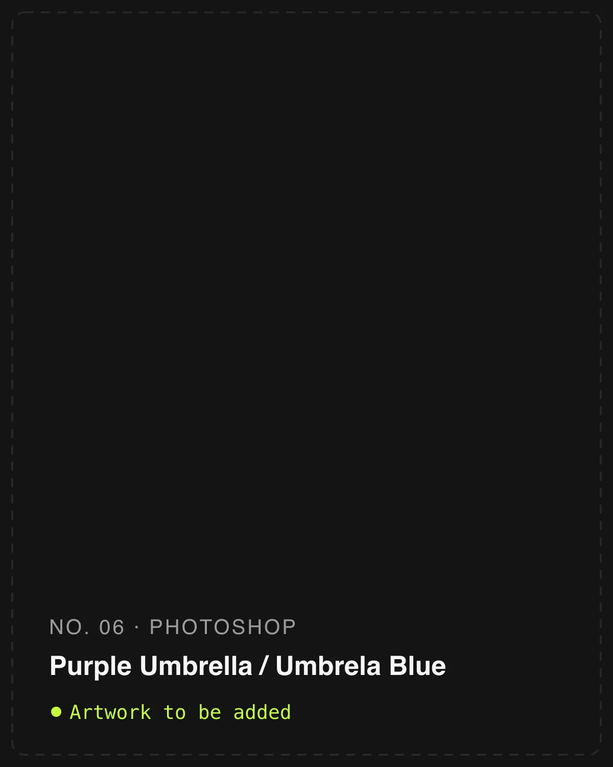 Purple Umbrella / Umbrela Blue: Artwork to be added