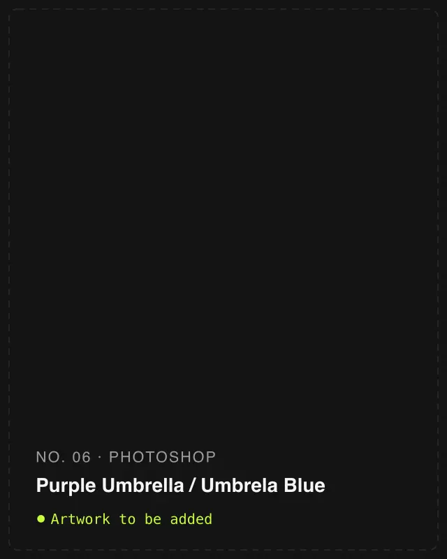 Purple Umbrella / Umbrela Blue: Artwork to be added