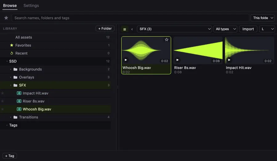 Asset Library | Aryan Saxena, Video Editor and Motion Designer